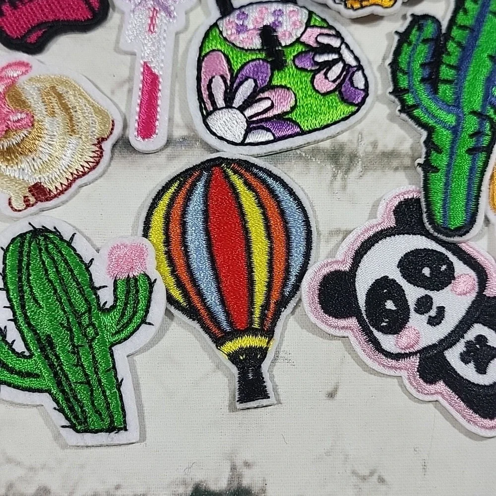 Iron-On‎ Patches Sewing Craft Embellishment Lot Cute Critters Cactus Pandas